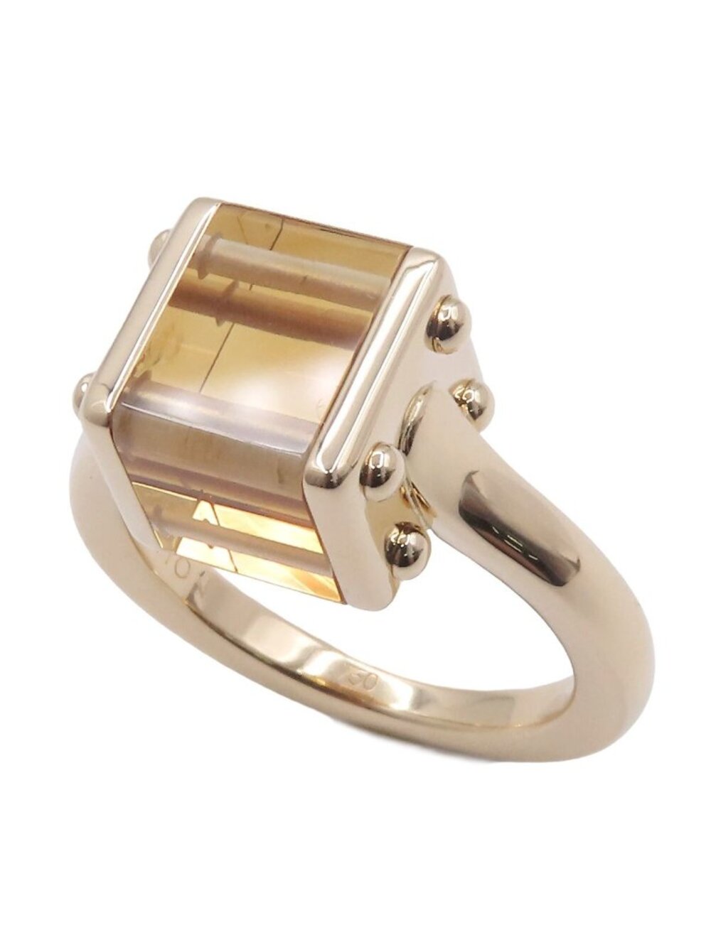 Louis Vuitton Cube Yellow Gold 18k Citrine 54 Ring